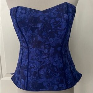 WHBM White House Black Market Rich Blue Strapless Corset Bustier Top 8